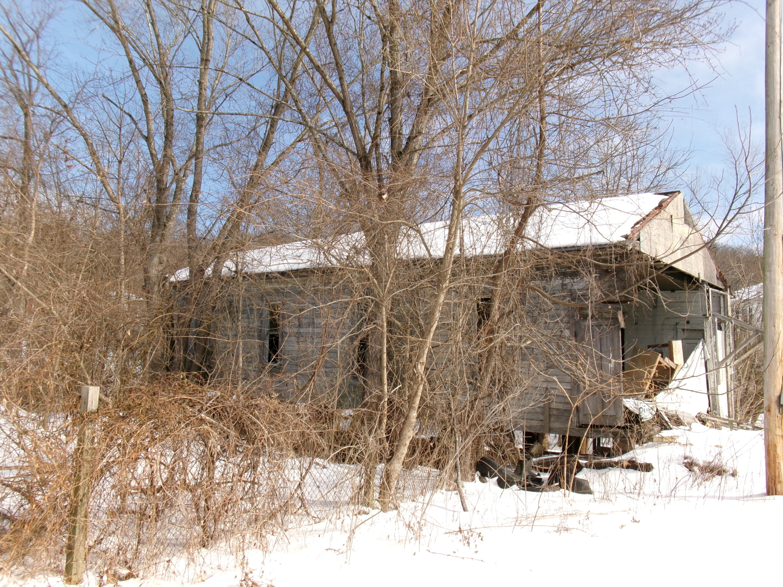 Dilapidated structure on Congress Street in Trimble, Ohio