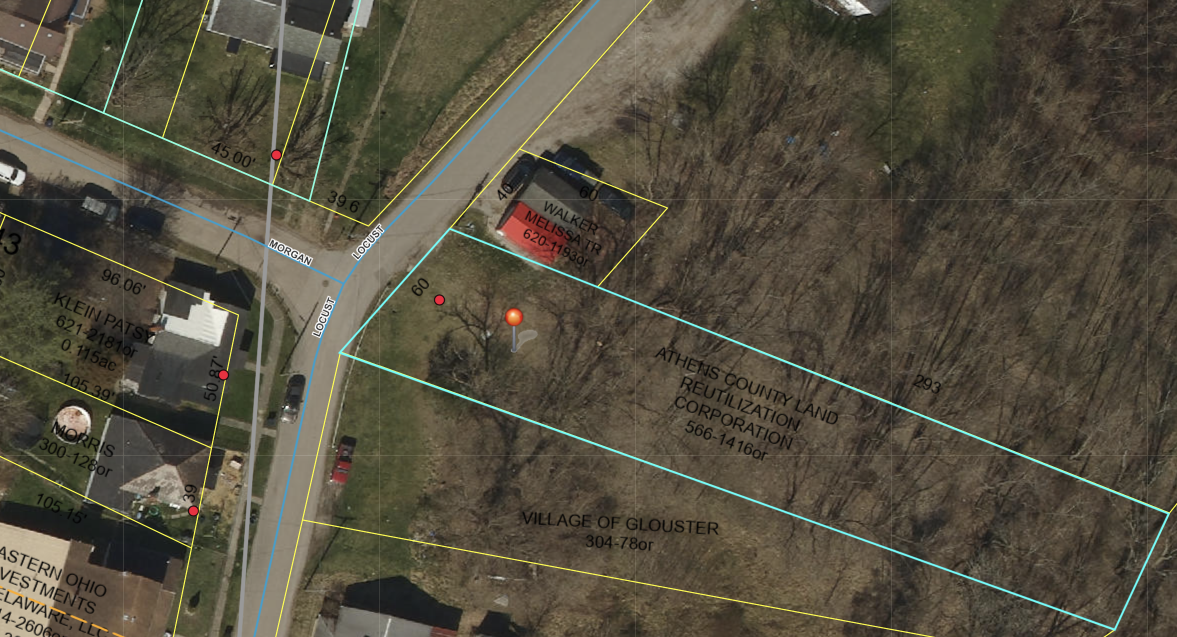 32 Locust Street, Glouster, Ohio parcel map, Athens County GIS